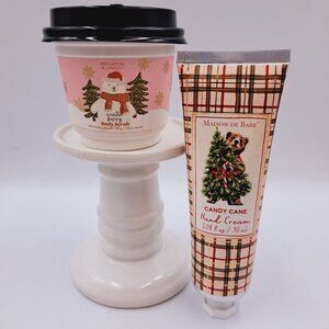 Bath & Body Holiday Set Candy Cane Hand Cream Christmas Winter Berry Body Scrub